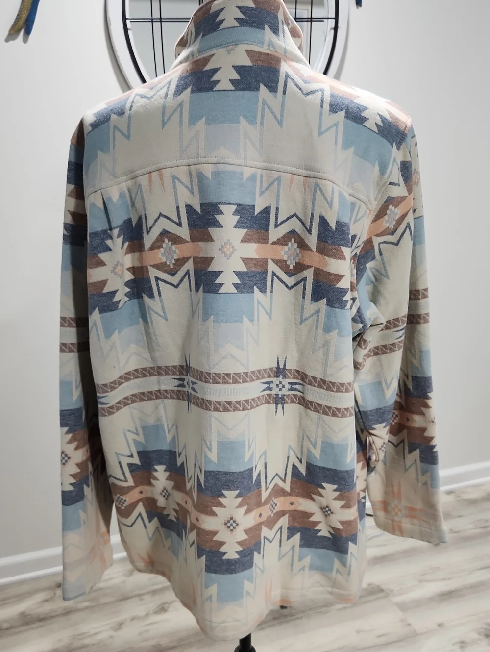NWOT. Coldwater Creek Southwestern Aztec Quater Zip Pullover Boho Western